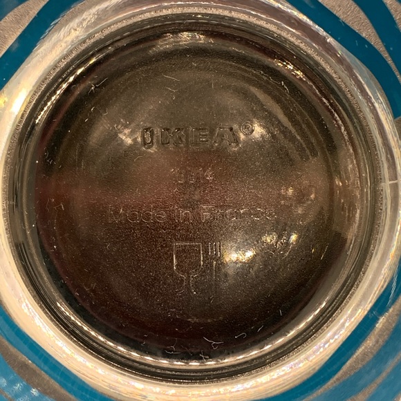 IKEA Glass coffee or tea cups.  Discontinued WAVE design.  Aqua blue! - Picture 5 of 10